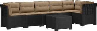 vidaXL Sof&aacute; De Jard&iacute;n Para 6 Personas Con Cojines Estilo Rattan Pp Vidaxl