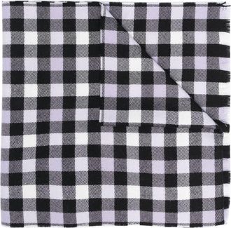 Woolrich Buffalo gingham-print scarf - women - Wool - One Size - Purple