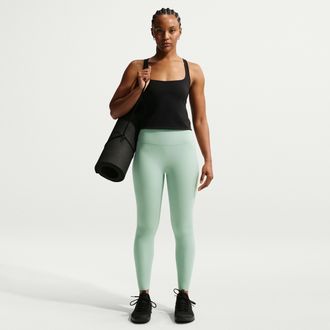 Nike Womens Zenvy High-Waisted 7/8 Leggings with No Front Seam in Green | II5233-006