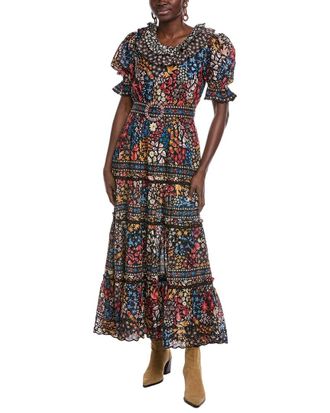 Farm Rio Farm Rio Jujus Garden Black Maxi Dress