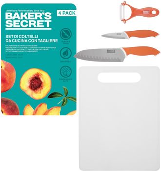 Baker's Secret Set tagliere, 2 coltelli e pelapatate Bakers Secret