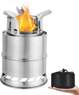 OEM Estufa De Le&ntilde;a Port&aacute;til, Estufa De Le&ntilde;a Port&aacute;til Plegable De Acero Inoxidable Para Barbacoa, Senderismo, Camping, Picnic
