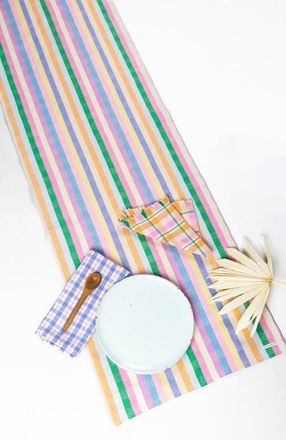 Archive New York Maxine Rainbow Striped Cotton Table Runner in Multicolor at Nordstrom, Size X-Large