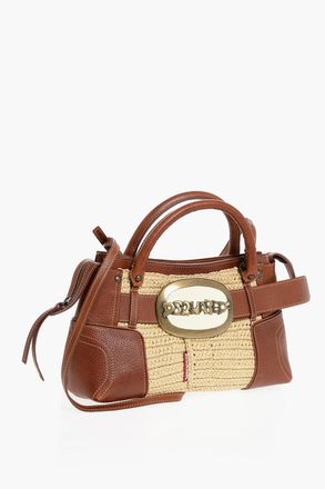 Dsquared2 Leather Handbag with Logo Buckle Dsquared2