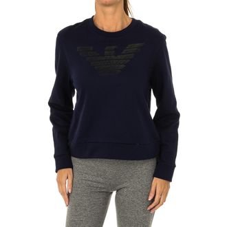 Armani Womens long-sleeved round neck sweater 7V5M75-5J42Z - Blue Cotton - Size EU 48 (Womens)