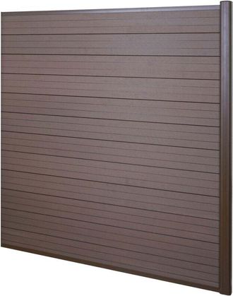 Hhg [NON UTILIZZATO] Pannello supplementare frangivento fendivista privacy Sarthe WPC alluminio premium 185cm marrone