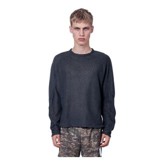 SATISFY Fuzzfleece AD Long Tee - Knitwear - Hombre - Gris - XL