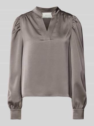 Neo Noir Neo Noir Regular Fit Bluse mit V-Ausschnitt Modell Rosslyn in Taupe, Gr&ouml;&szlig;e 36