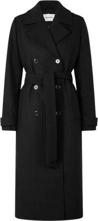Modstr&ouml;m Shaymd Coat - Dames - Jas met riem - Zwart - S - Wol - Jassen