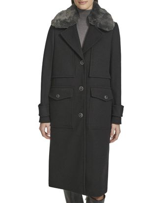 Andrew Marc Olpae Officer Wool-Blend Coat