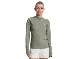 Columbia PFG Unchartedtm Hoodie Womens Clothing Cypress Heather 1 : XL, Elastane/Lyocell/Polyester