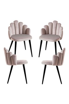 Regalos Miguel Regalos Miguel - Packs Sillas Comedor - Pack 4 Sillas Hand Patas Negras Terciopelo - Gris