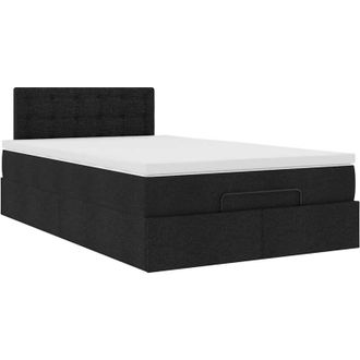 vidaXL Cama Otomana Con Colch&oacute;n Negra 120x190 Cm Tela Vidaxl
