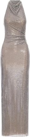 Self Portrait GREY RHINESTONE DRAPE MAXI DRESS - Self-portrait - Woman