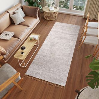 Tapiso Alfombra de pasillo de polipropileno en gris claro 100x300 cm