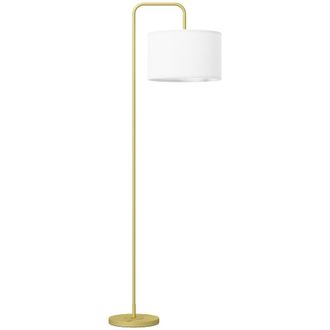 HOMCOM L&aacute;mpara de pie 64x38x163.5 cm blanco y dorado