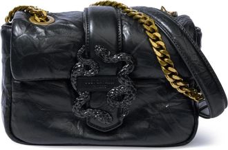 Just Cavalli Iconic Snakes Puffy Bag - Dames - Schoudertassen - Zwart - ONE Size - Leer - Tassen