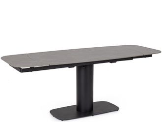 BIZZOTTO Ausziehbarer Keramik Design Esstisch Jeremia 140-200 x 80 cm, Schwarz/graue Marmoroptik