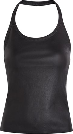 Stouls Cherry Halterneck Stretch-leather top - Black - S (UK8-10 / S)