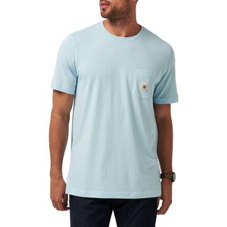 Travis Mathew Euro Trip Pocket Graphic T-Shirt in Cory Blue at Nordstrom Rack, Size Xxx-Large