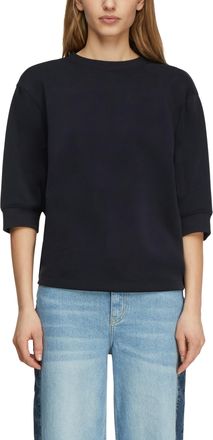 Comma Sweater COMMA, Damen, Gr. 34, navy, Sweatware, Obermaterial: 50% Polyester, 44% Viskose, 6% Elasthan, unifarben, normal h&uuml;ftbedeckend, Rundhals, B&uuml;ndc