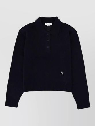 Sporty & Rich cashmere knit polo shirt collared design