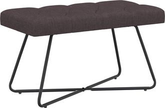 vidaXL Banco Con Tapicer&iacute;a Con Botones Marr&oacute;n Oscuro 80 X 40 X 46 Cm Vidaxl
