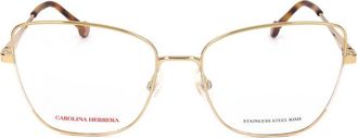 Carolina Herrera Ladies Gold Tone Butterfly Eyeglass Frames HER 0209-2
