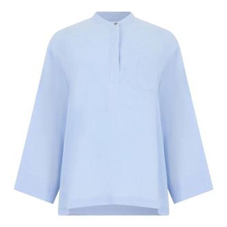 Max Mara Blouses, female, Blue, Size: XS Cantico Linen Blouse