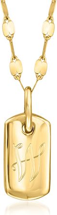 RS Pure by Ross-Simons Italian 10kt Yellow Gold Plain Puffed Dog Tag Necklace