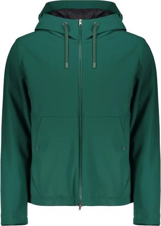 Herno Puffer Jacket met Capuchon - Heren - Vesten met rits - Groen - L - Leer - Hoodies & sweatvesten