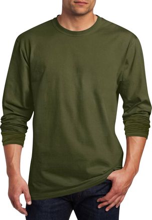 Generic Tshirts Men UK Long Sleeve Crew Neck Shirts Basic Plain Stylish Pullover Tops Versatile Brief Breathable Comfortable Sports Tee Loose Fit Casual Class