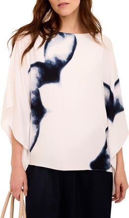 Mint Velvet Print Batwing Top in Navy at Nordstrom, Size X-Small