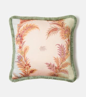 Etro Pegaso floral cotton cushion