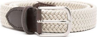 ERALDO leather-trim interwoven belt - men - Calf Leather/Fabric - 100 - Neutrals