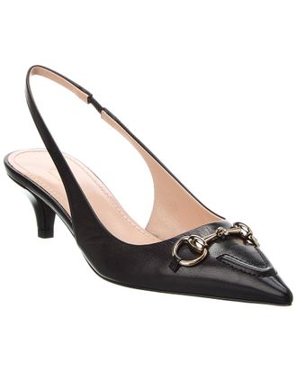 Gucci Horsebit Leather Slingback Pump