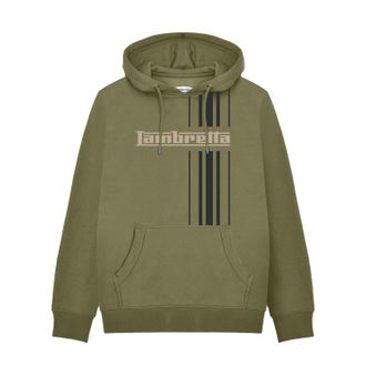 Lambretta Heren AW25 Gestreepte Hoodie (Khaki Groen)