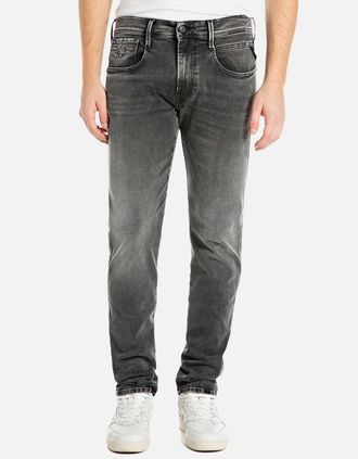 Replay Mens Replay Hyperflex Anbass Slim Tapered Jeans - Grey - Size: 32/36