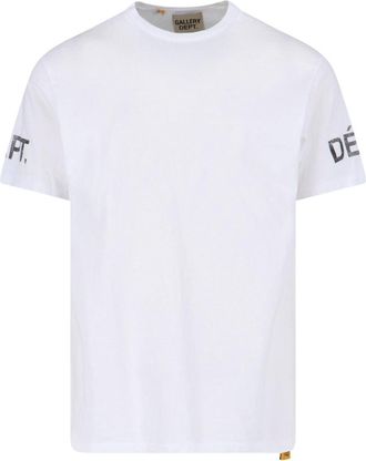 Gallery Dept. White Contrast Logo Straight Hem T-Shirt