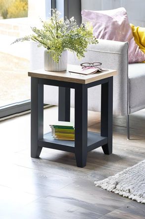Julian Bowen Bordeaux Side Table with Shelf in Dark Grey