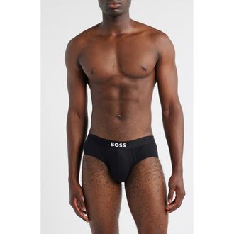 BOSS 3-Pack Power Stretch Cotton Briefs in Black at Nordstrom, Size Large