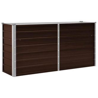 vidaXL Vidaxl - Arriate De Acero Galvanizado Marr&oacute;n 160x40x77 Cm