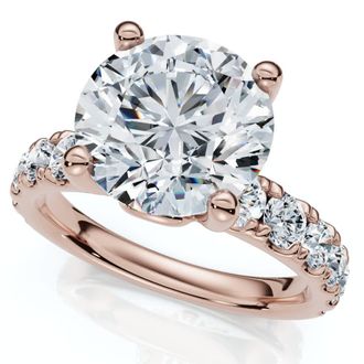 Pompeii3 Certified 4Ct TW Diamond Pave Engagement Ring in 14k Gold Lab Grown