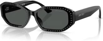 Jimmy Choo London Stijlvolle Zonnebril - Dames - Zonnebrillen - Zwart - 56 MM - Accessoires