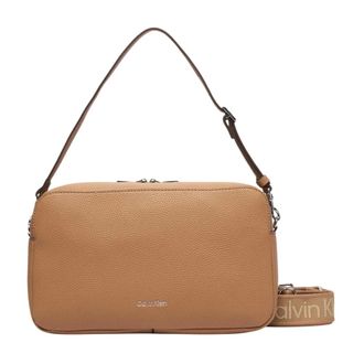 Calvin Klein Borsa a tracolla grande Webbing 2x - - Bags - Donna - Beige - ONE SIZE