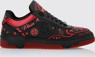 Philipp Plein Low-Top Smooth Leather Sneakers with Graphic Logo Print
