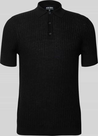 Antony Morato Slim Fit Poloshirt aus Viskose-Mix mit Leinen Anteil in Black, Gr&ouml;&szlig;e XXL