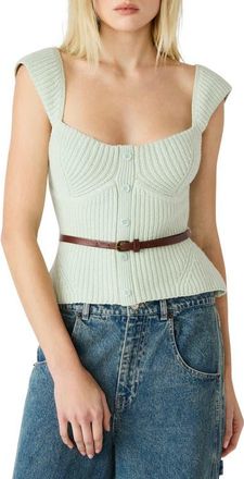 Steve Madden Preslee Belted Sweater Tank in Powder Puff at Nordstrom, Size X-Small