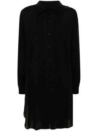 Yohji Yamamoto pleat-detail shirt - men - Cellulose - 3 - Black