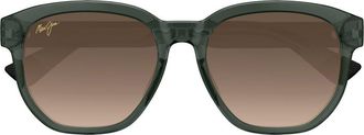 Maui Jim Akahai 56mm Polarized Round Sunglasses in Grey at Nordstrom